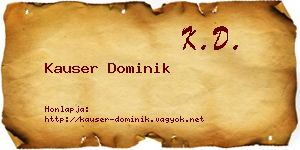 Kauser Dominik névjegykártya